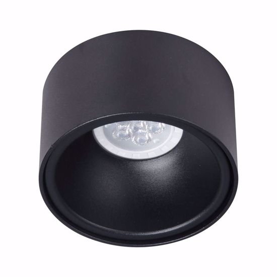 Faretto rotondo nero da incasso a soffitto sporgente fp