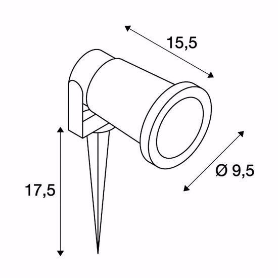 Faro orientabile da esterno con picchetto per prato giardino nero ip65