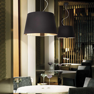 Nordik sp6 ideal lux lampadario per salotto paralume nero e oro