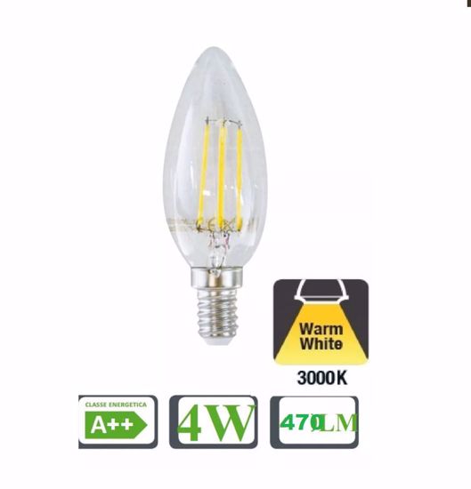 Life electronics lampadina led e14 470lm 4w 3000k filamento promozione fine serie