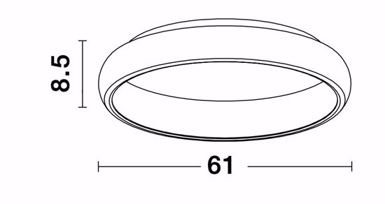 Plafoniera rotonda marrone anello led 50w 3000k dimmerabile 61cm