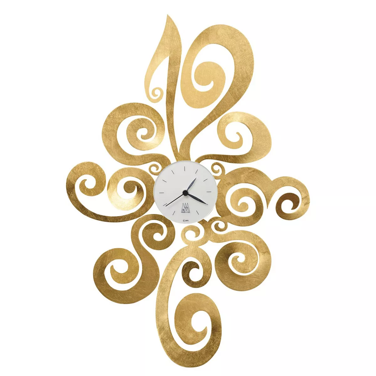 Orologio da parete design foglia oro contemporaneo - 3920