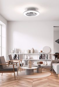 Ventilatore da soffitto per soggiorno moderno silver con luce led con telecomando
