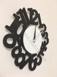 Orologio da parete moderno legno nero design numeri
