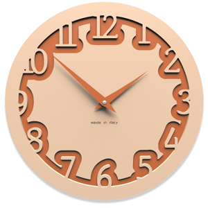 Orologio moderno da parete legno colore sabbia rosata