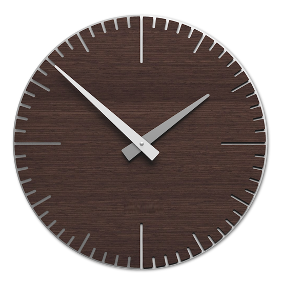 Orologio da muro moderno rovere weng&eacute; grigio bianco in legno