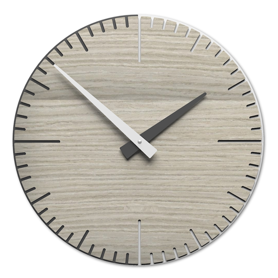 Orologio da muro moderno rovere bianco grigio in legno