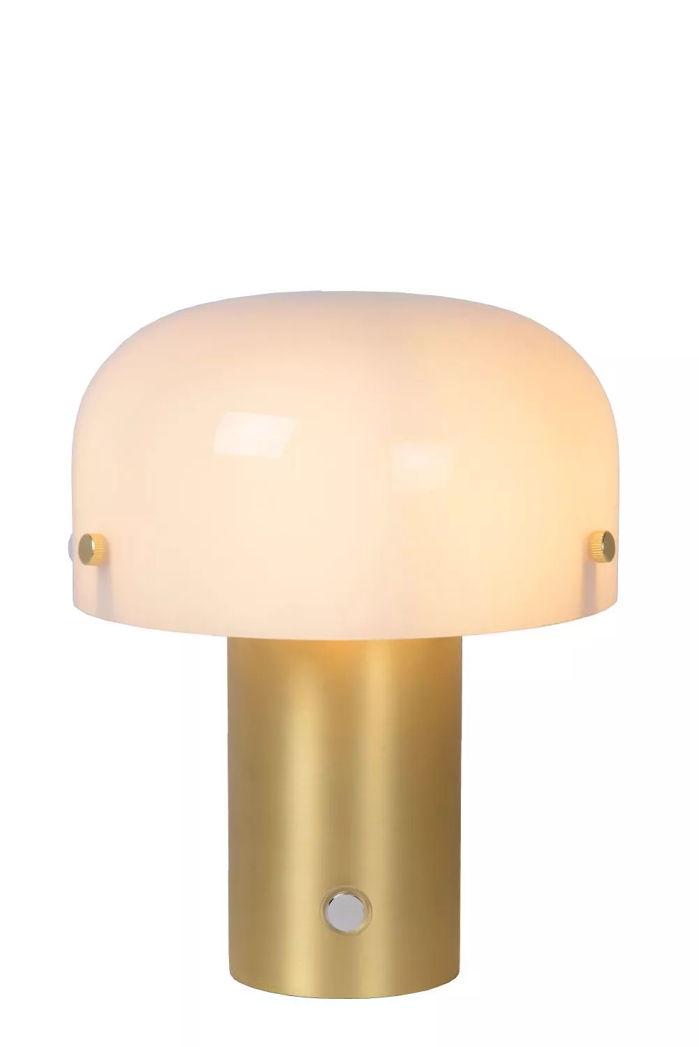 Lampada da comodino oro touch dimmer vetro bianco moderna - 61BF