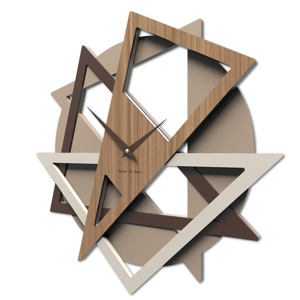 Orologio da parete moderno nocciola triangoli