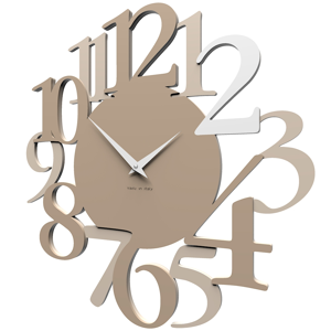 Orologio numeri moderni da parete legno caffelatte