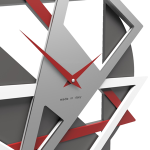Orologio da muro design moderno triangoli geolo rosso