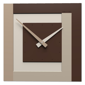 Orologio da parete moderno marrone nocciola quadrato