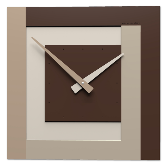 Orologio da parete moderno marrone nocciola quadrato