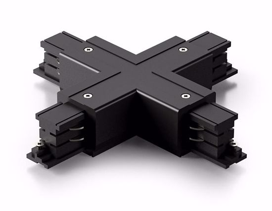 Gea led accessorio giunto a x per connessione elettrica meccanica binario trifase nero