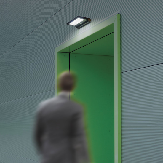 Applique da esterno solare ip44 con sensore crepuscolare di movimento led 8w 6000k
