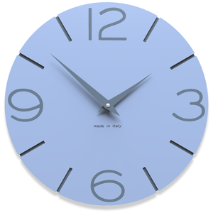 Orologio 30 rotondo da parete moderno legno colore azzurro polvere