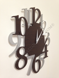 Orologio da parete numeri moderni rovere grigio wenge design