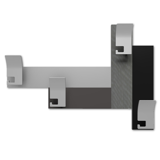 Appendipanni moderno da parete legno grigio nero design