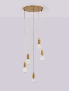 Sospensione 5 luci fili oro ottone lampadario per soggiorno classico