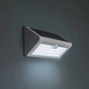 Applique da esterno bianco con pannello solare sensore di movimento led 6w 6000k ip44