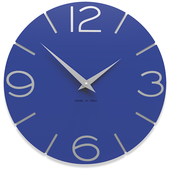 Orologio in legno 30 da parete moderno blu elettrico design