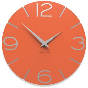 Orologio da parete legno arancione 30 design moderno
