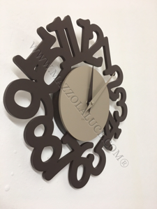 Orologio moderno da parete legno cioccolato