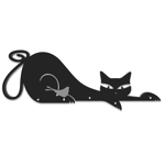 Appendichiavi da parete moderno gatto nero magnetico design