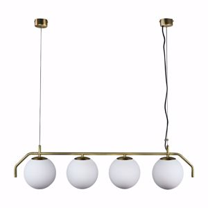 Lampadario per tavolo soggiorno moderno oro sfere bianche mazzola luce