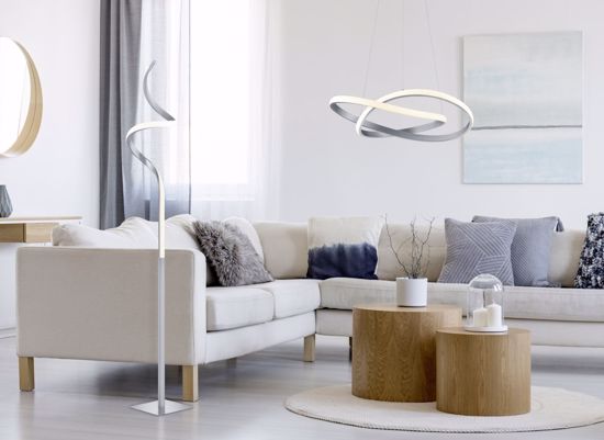 Piantana colore grigio led 11w 3000k design moderna  per soggiorno luce dimmerabile