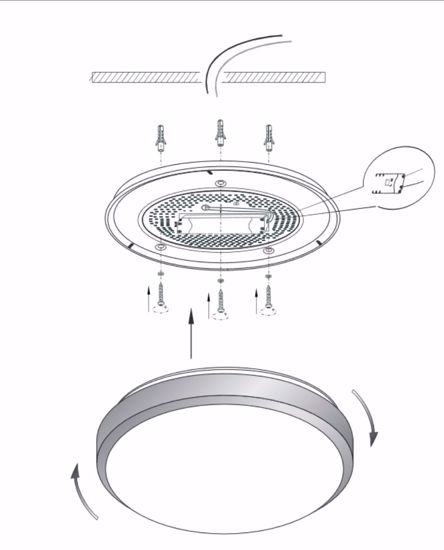 Plafoniera bagno moderno 35w 3000k design rotondo struttura metallo ip44