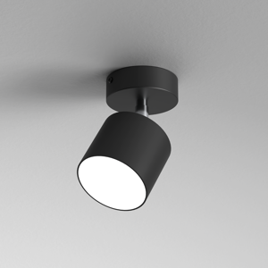 Mazzola luce piccola plafoniera con faretto orientabile nero da soffitto parete