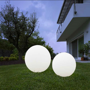 Lampada da giardino sfera bianca 55cm ip65 decorazione esterno terrazza linea light oh! garden