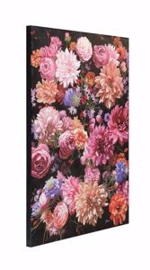 Quadro su tela dipinto floreale 90x120 decorato