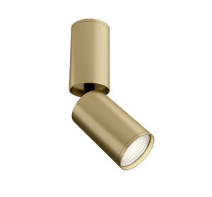 Faretto cilindro da soffitto oro satinato orientabile gu10