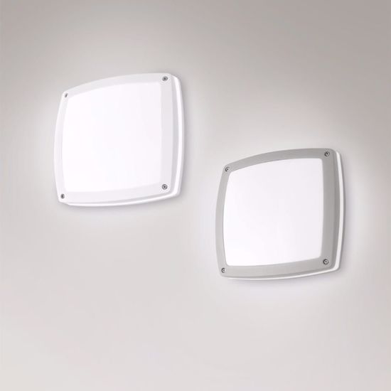 Plafoniere per esterni design quadrato alluminio argento ondaluce ip54