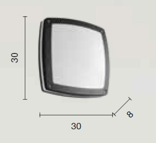 Plafoniere per esterni design quadrato alluminio argento ondaluce ip54