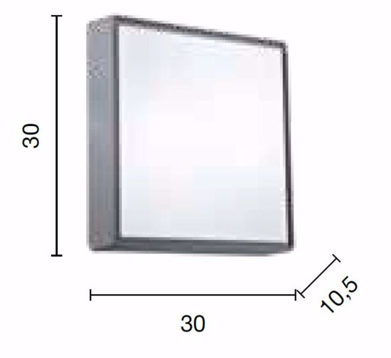 Plafoniera da parete esterna design quadrata grigio ondaluce ip65