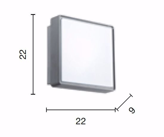 Plafoniera da esterno design quadrato bianca ondaluce ip65