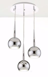 Affralux bol lampada a sospensione tavolo da cucina moderna 3 luci metallo cromo