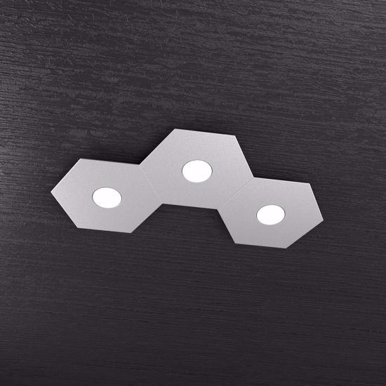 Toplight hexagon plafoniera esagonale grigio moderna per interni