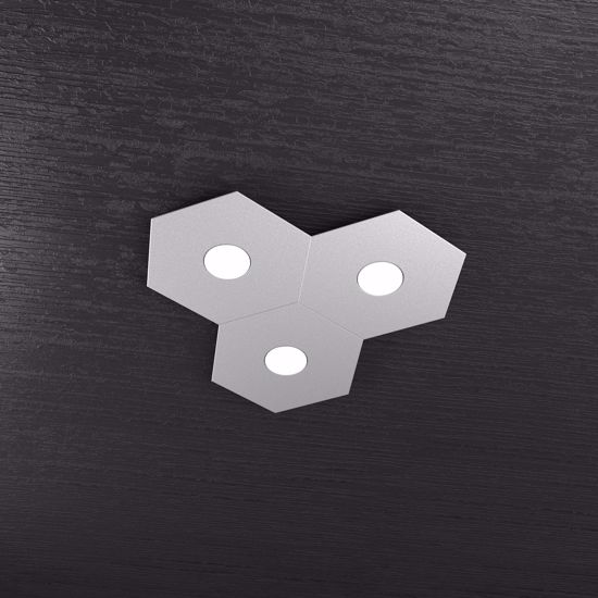 Toplight hexagon plafoniera esagonale grigio moderna per interni