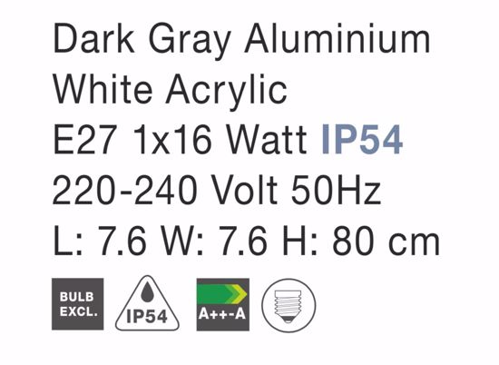 Lampione alto da esterno moderno grigio antracite e27 ip54 mazzola luce