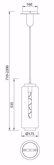 Lampadario pendente da tavolo cilindro vetro cromo grafite