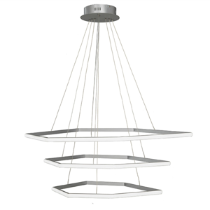 Lampadario moderno led 66w 3000k ondaluce stardust silver dimmerabile