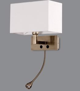 Applique lampada da parete per camera da letto luce orientabile ottone