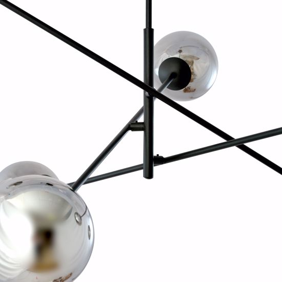 Sospensione nero per soggiorno moderno luci orientabili sfere di vetro