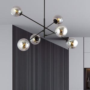 Lampadario sospensione per soggiorno moderno nero luci orientabili design originale