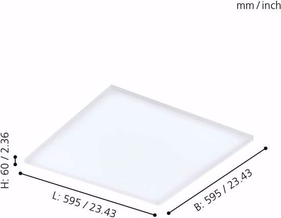 Plafoniera led 60x60 cm 33w 4000k quadrata bianca