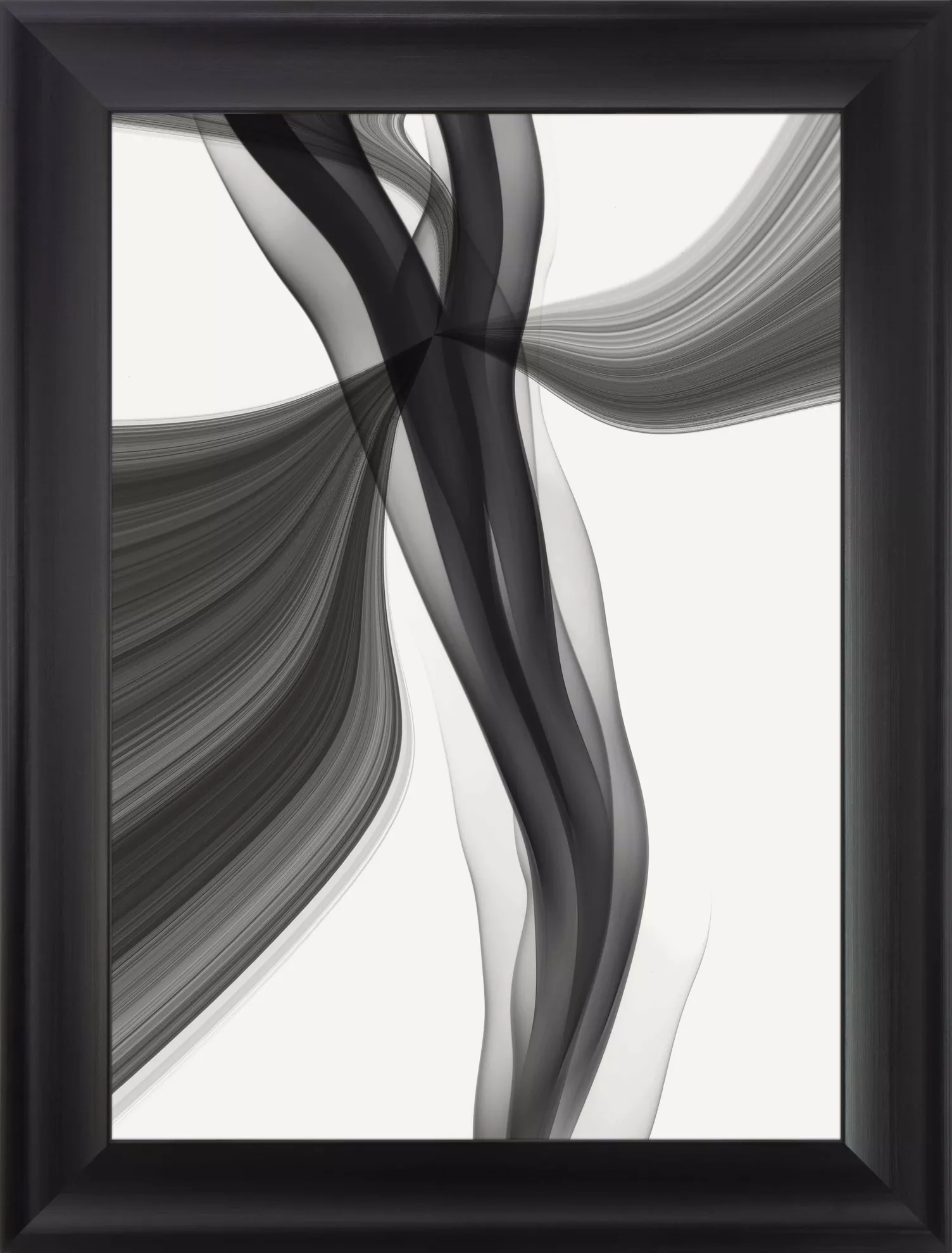 Quadro armonia astratto bianco e nero verticale cornice 64x84 per soggiorno  - 6ED9